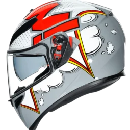 AGV K3 SV Bubble Grey White Red Full Face Motorcycle Helmet