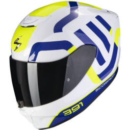 Scorpion EXO 391 AROK White Blue Neon Yellow Full Face Motorcycle Helmet
