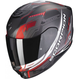 Scorpion EXO 391 HAUT Matt Black Silver Red Full Face Motorcycle Helmet