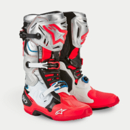 Alpinestars Tech 10 Motocross Boots Flou. Red, Silver, Black