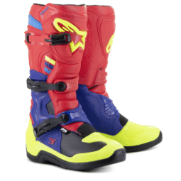 Alpinestars Tech 3 Motocross Boots Red Blue And High-Viz Yellow